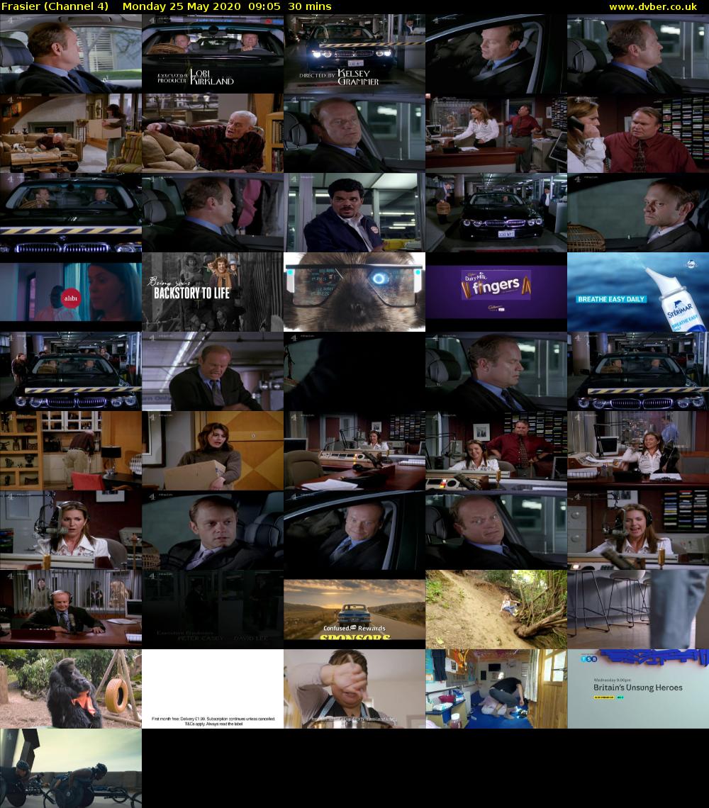 Frasier (Channel 4) Monday 25 May 2020 09:05 - 09:35