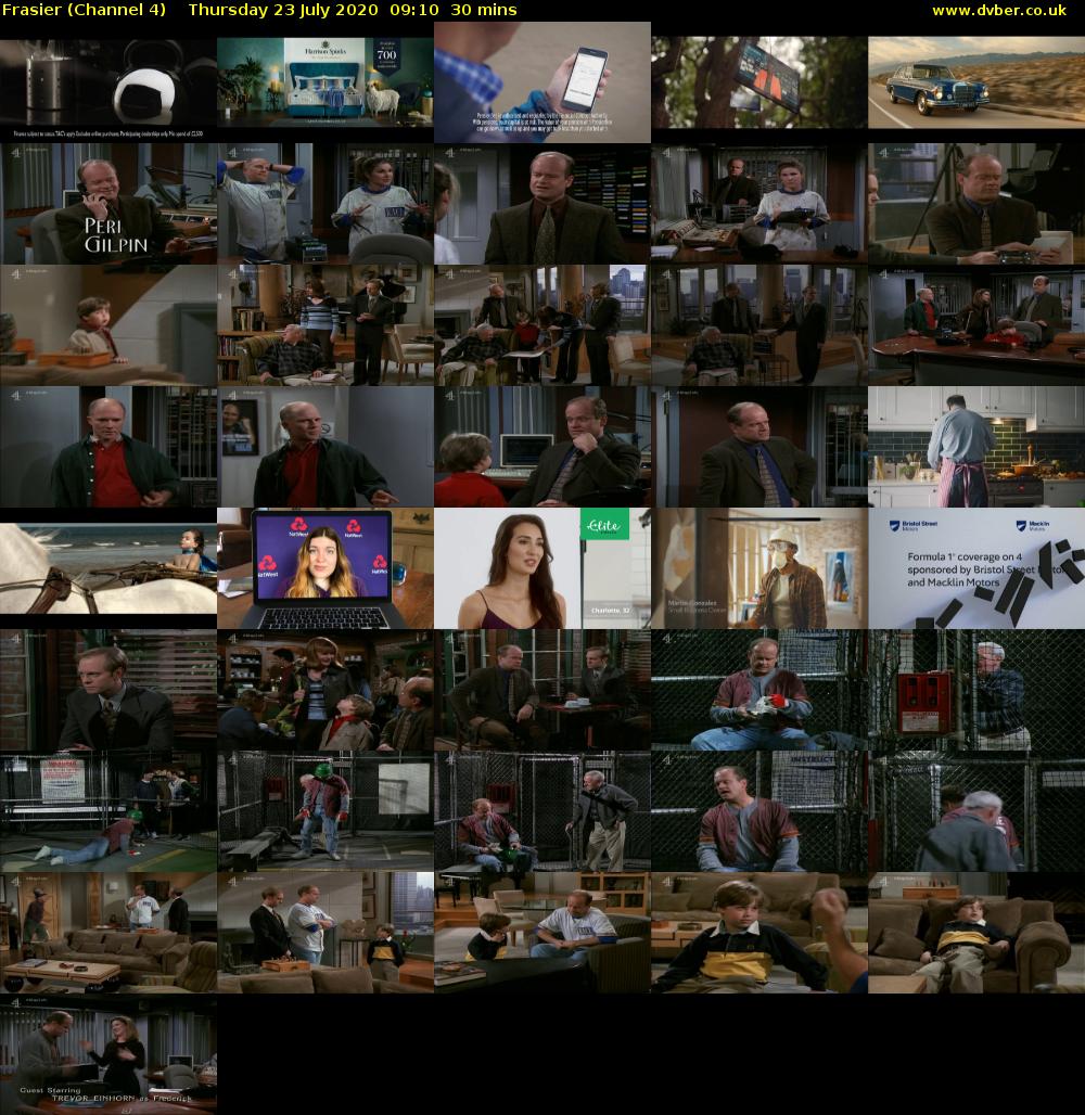 Frasier (Channel 4) Thursday 23 July 2020 09:10 - 09:40