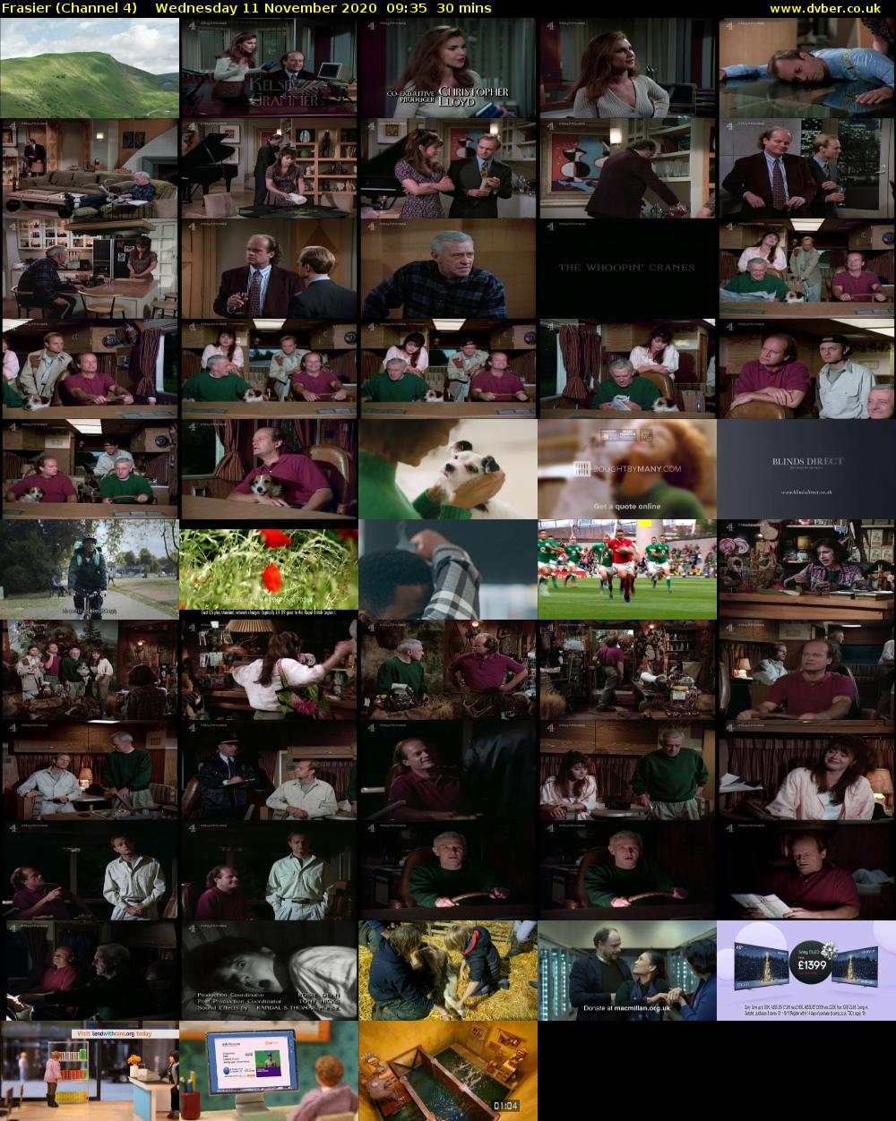 Frasier (Channel 4) Wednesday 11 November 2020 09:35 - 10:05