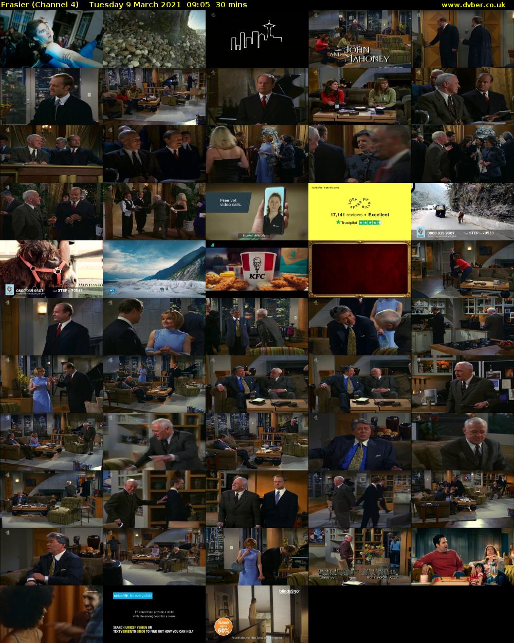 Frasier (Channel 4) Tuesday 9 March 2021 09:05 - 09:35