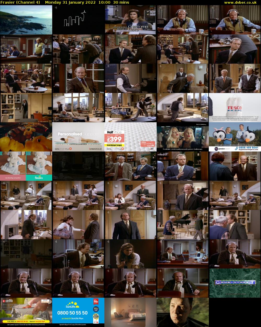 Frasier (Channel 4) Monday 31 January 2022 10:00 - 10:30