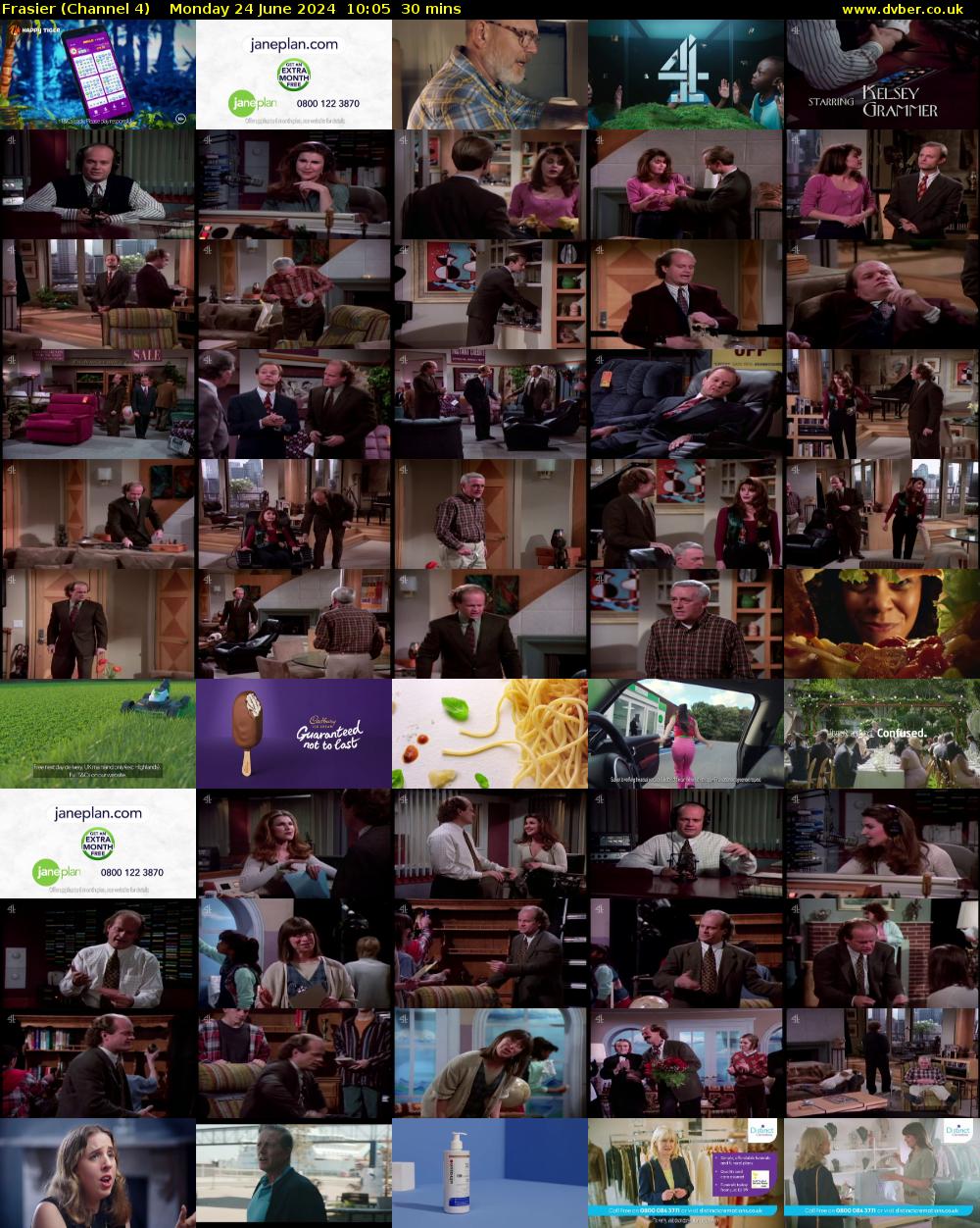 Frasier (Channel 4) Monday 24 June 2024 10:05 - 10:35