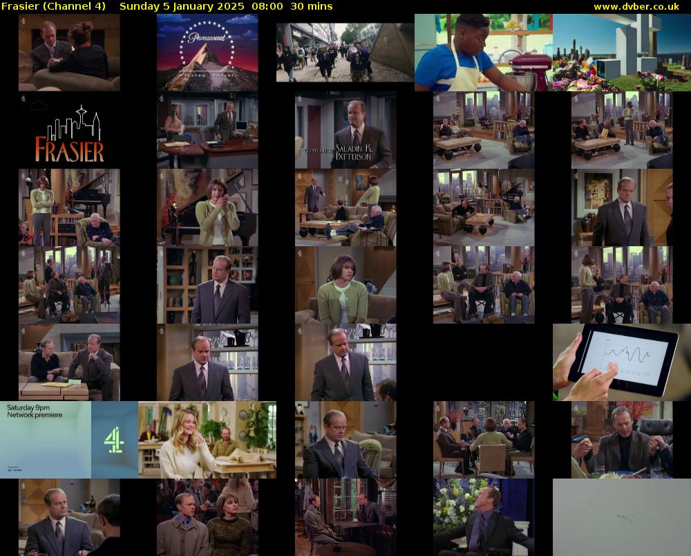 Frasier (Channel 4) Sunday 5 January 2025 08:00 - 08:30