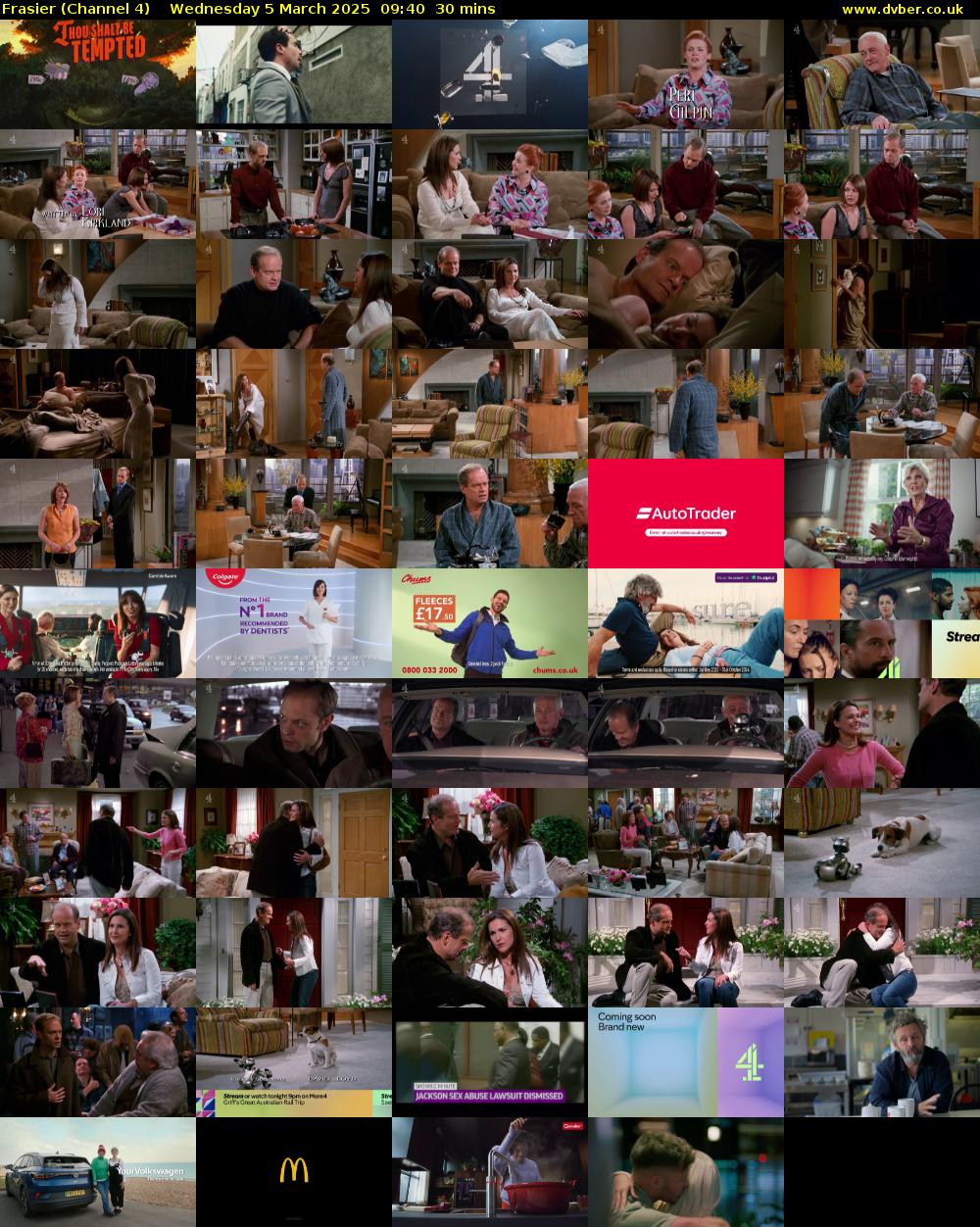 Frasier (Channel 4) Wednesday 5 March 2025 09:40 - 10:10