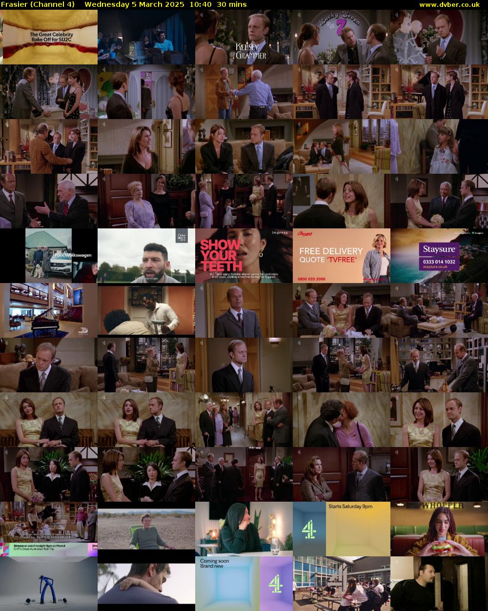 Frasier (Channel 4) Wednesday 5 March 2025 10:40 - 11:10
