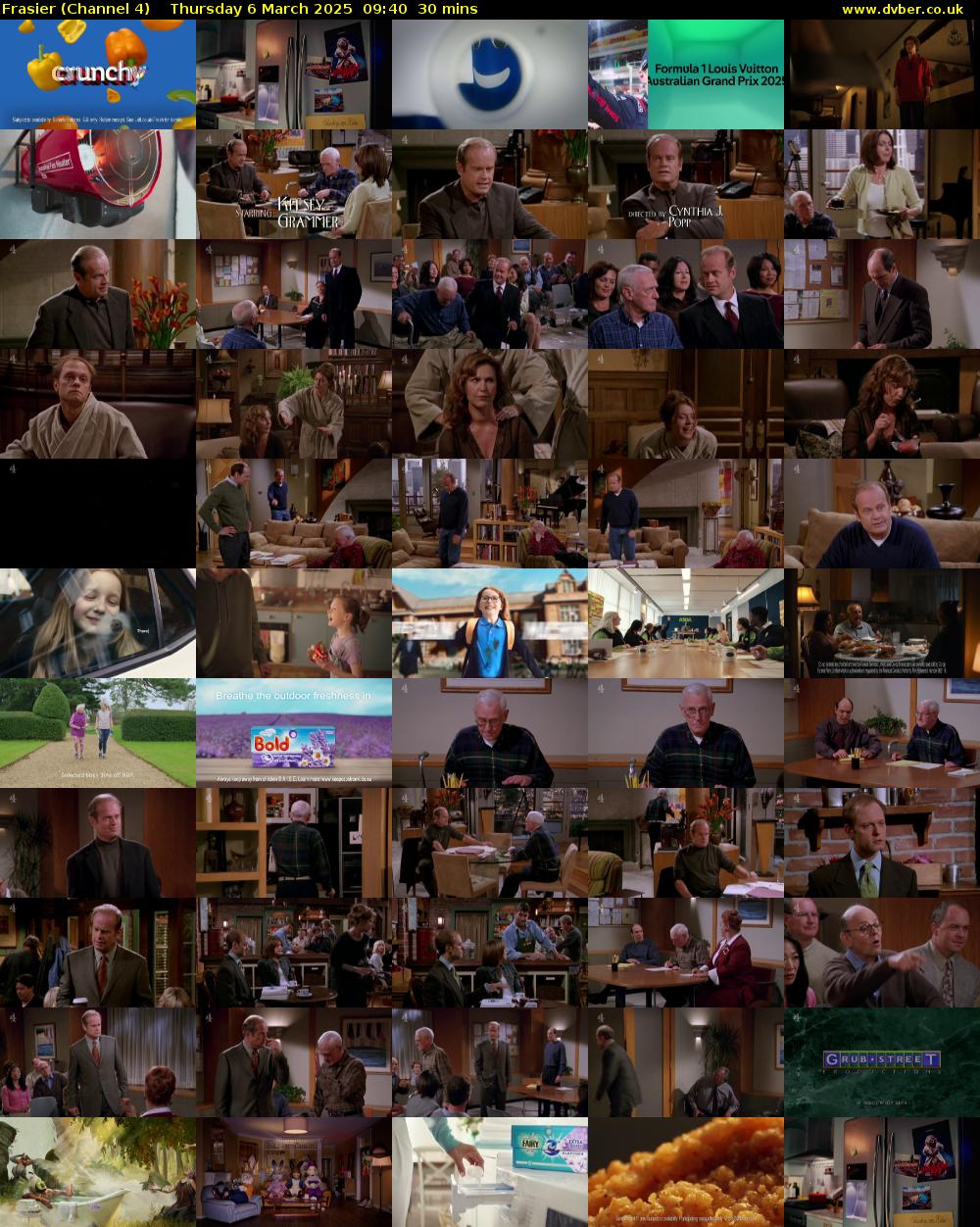 Frasier (Channel 4) Thursday 6 March 2025 09:40 - 10:10