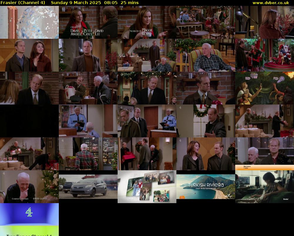 Frasier (Channel 4) Sunday 9 March 2025 08:05 - 08:30