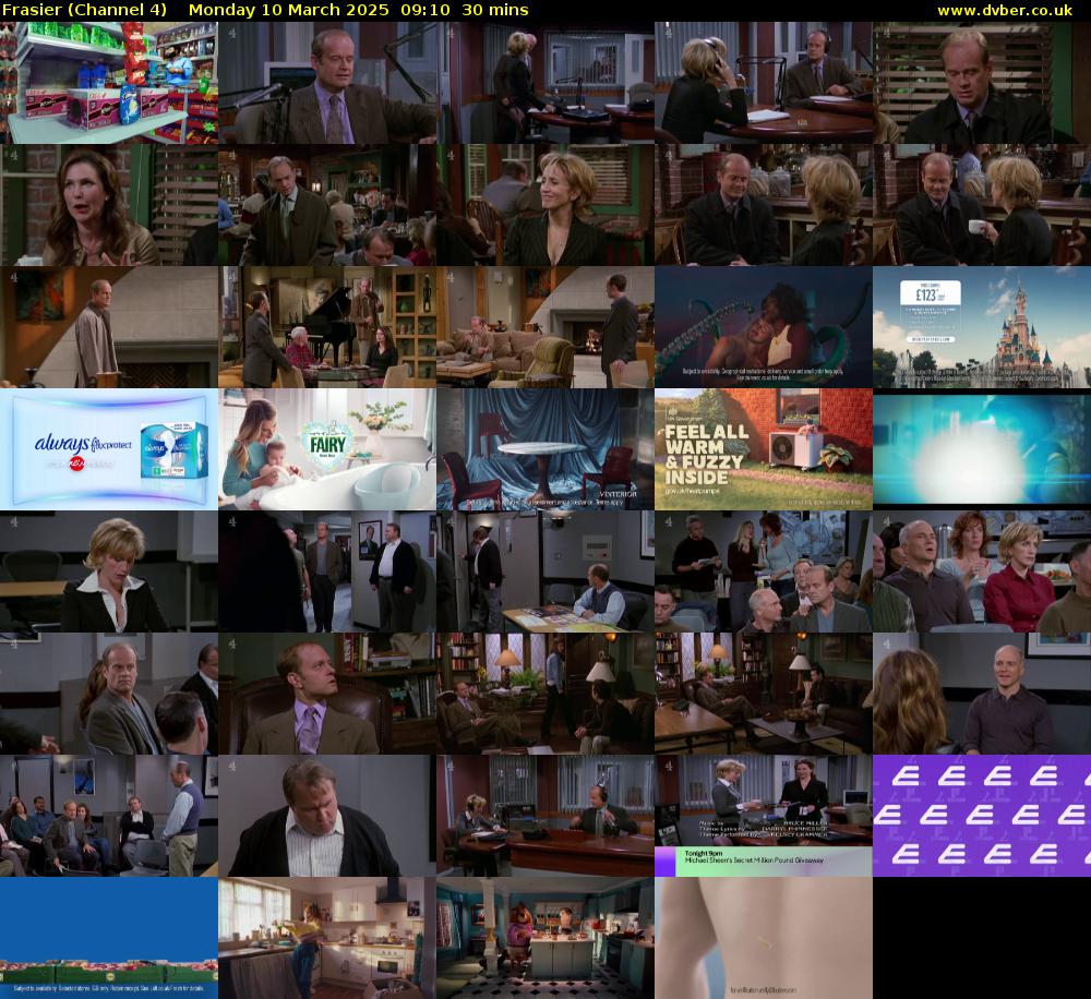 Frasier (Channel 4) Monday 10 March 2025 09:10 - 09:40