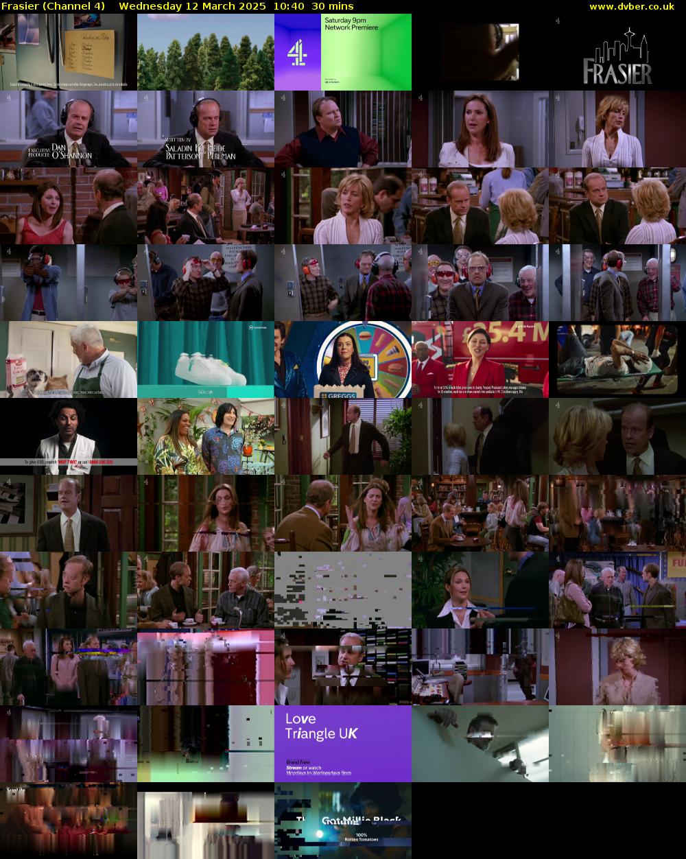 Frasier (Channel 4) Wednesday 12 March 2025 10:40 - 11:10