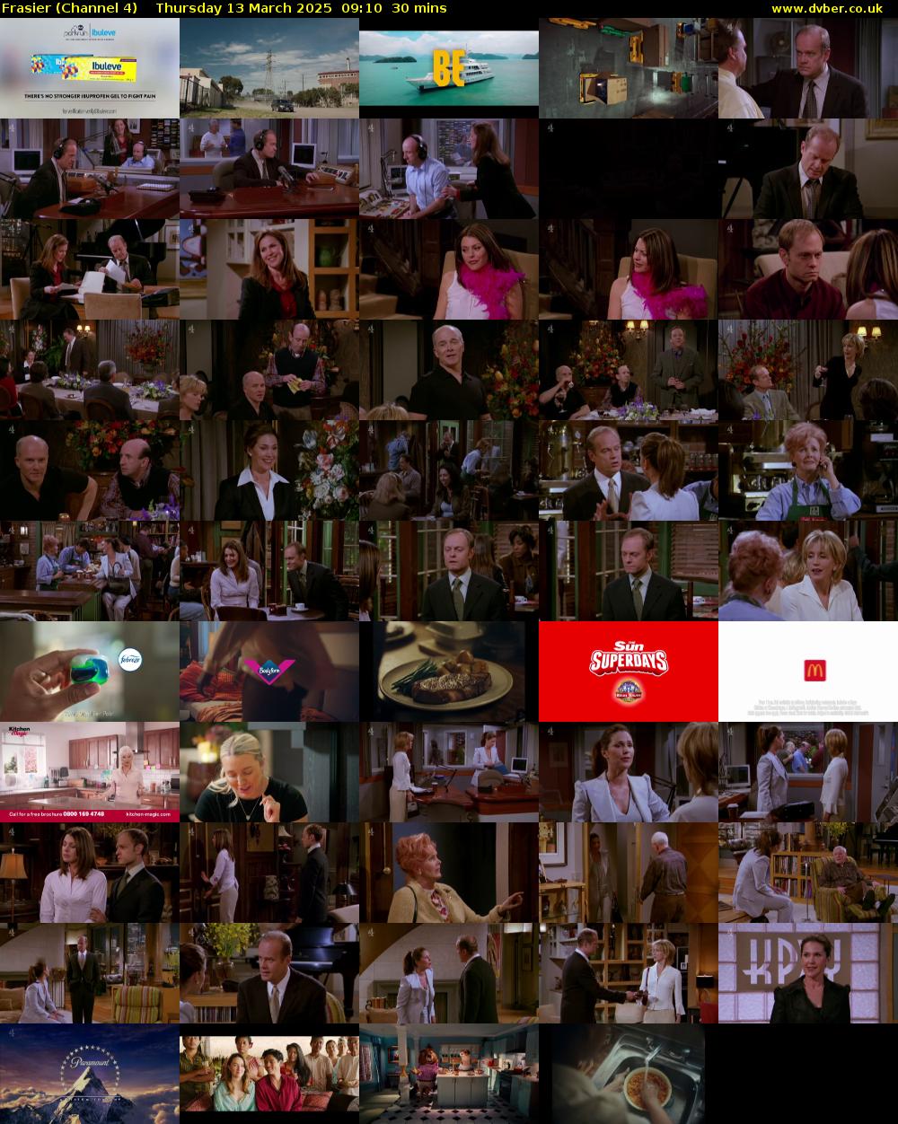 Frasier (Channel 4) Thursday 13 March 2025 09:10 - 09:40