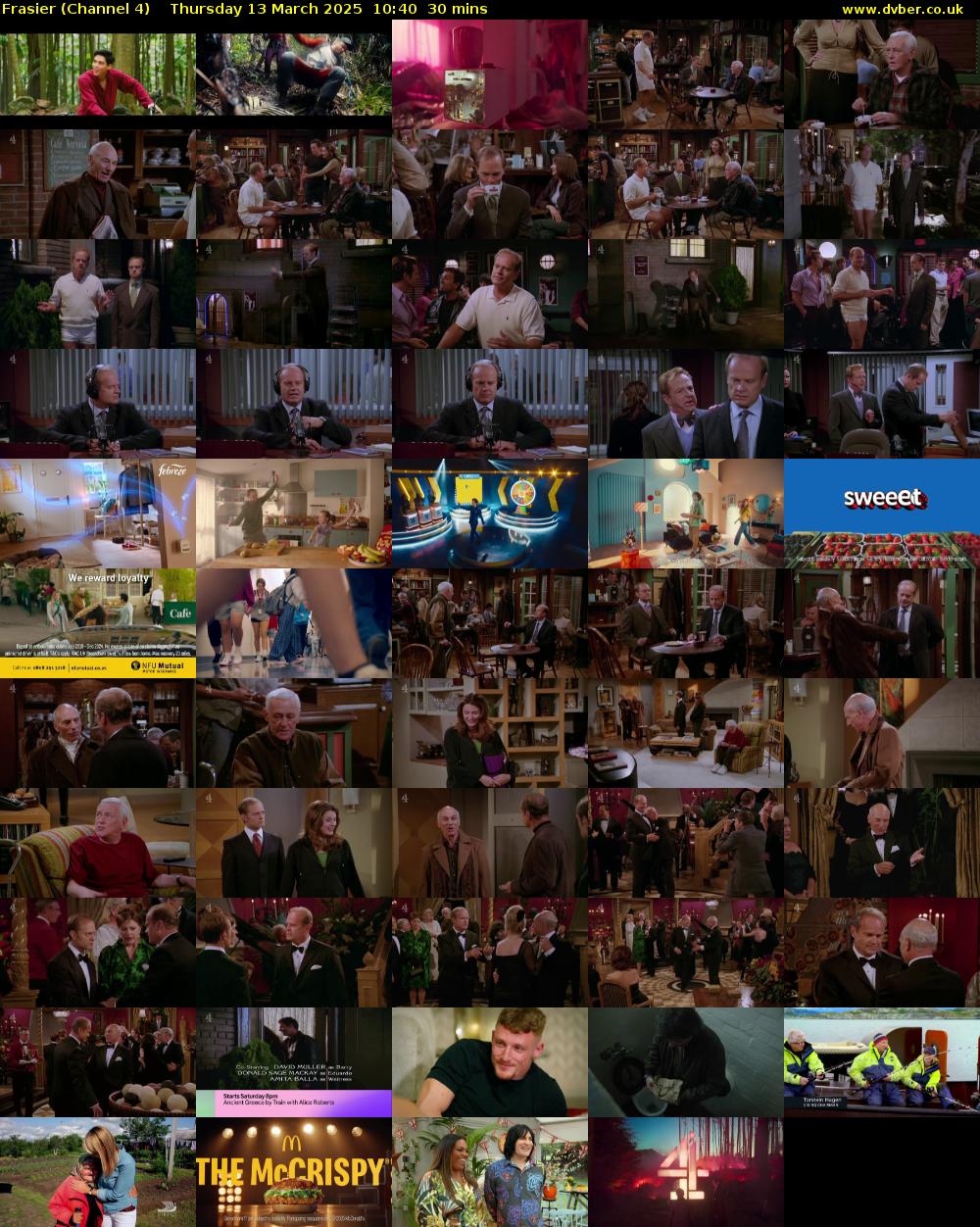 Frasier (Channel 4) Thursday 13 March 2025 10:40 - 11:10
