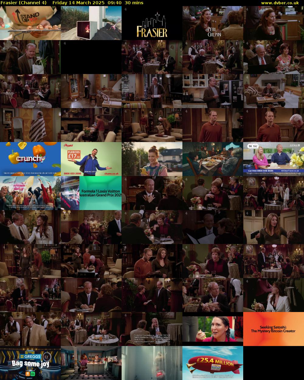 Frasier (Channel 4) Friday 14 March 2025 09:40 - 10:10