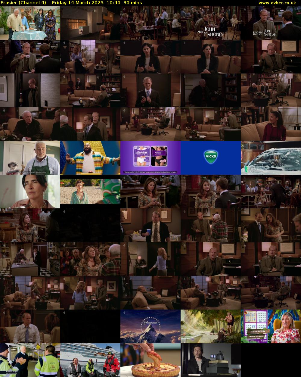 Frasier (Channel 4) Friday 14 March 2025 10:40 - 11:10