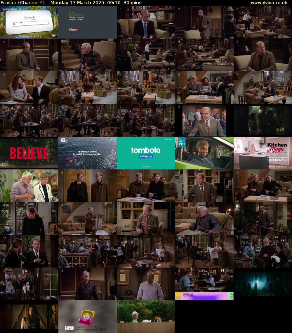 Frasier (Channel 4) Monday 17 March 2025 09:10 - 09:40
