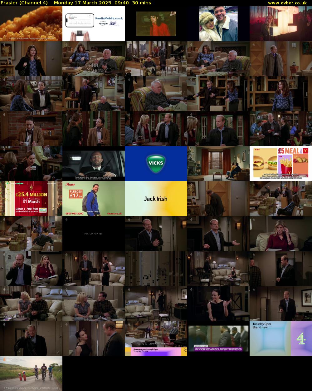 Frasier (Channel 4) Monday 17 March 2025 09:40 - 10:10