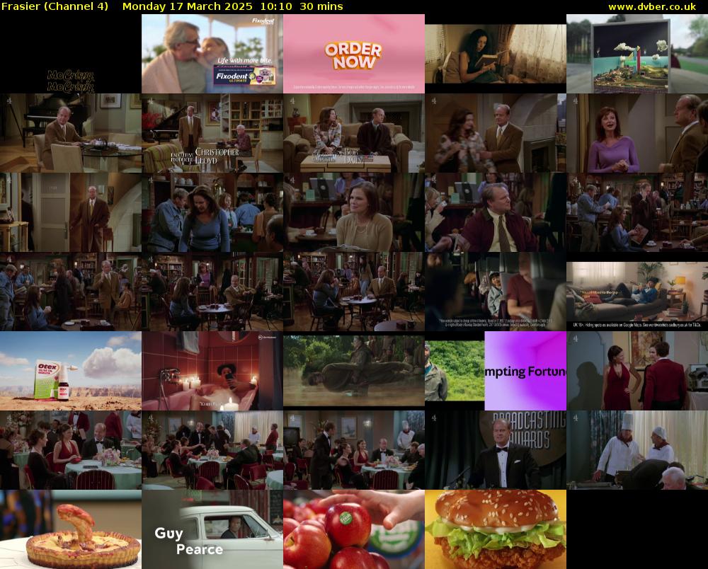 Frasier (Channel 4) Monday 17 March 2025 10:10 - 10:40