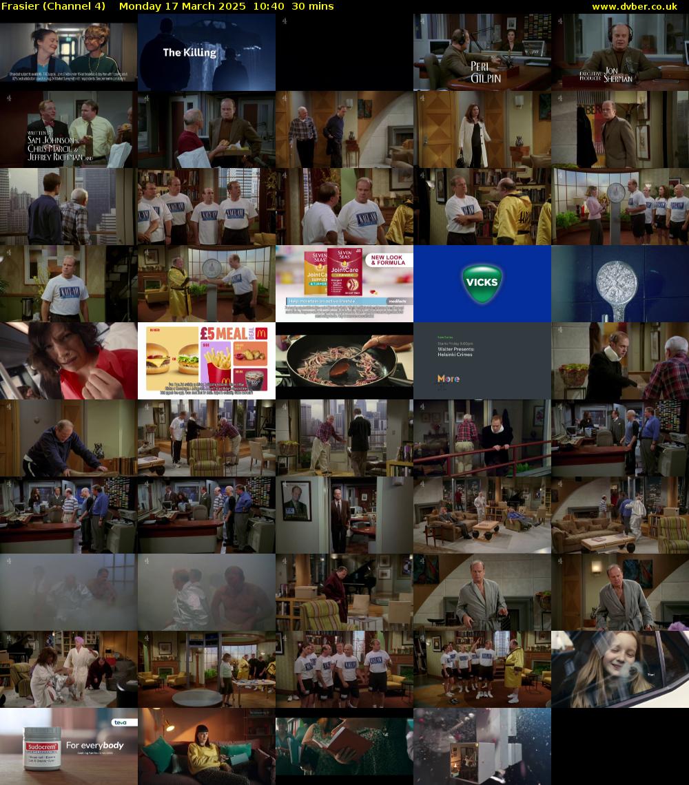 Frasier (Channel 4) Monday 17 March 2025 10:40 - 11:10