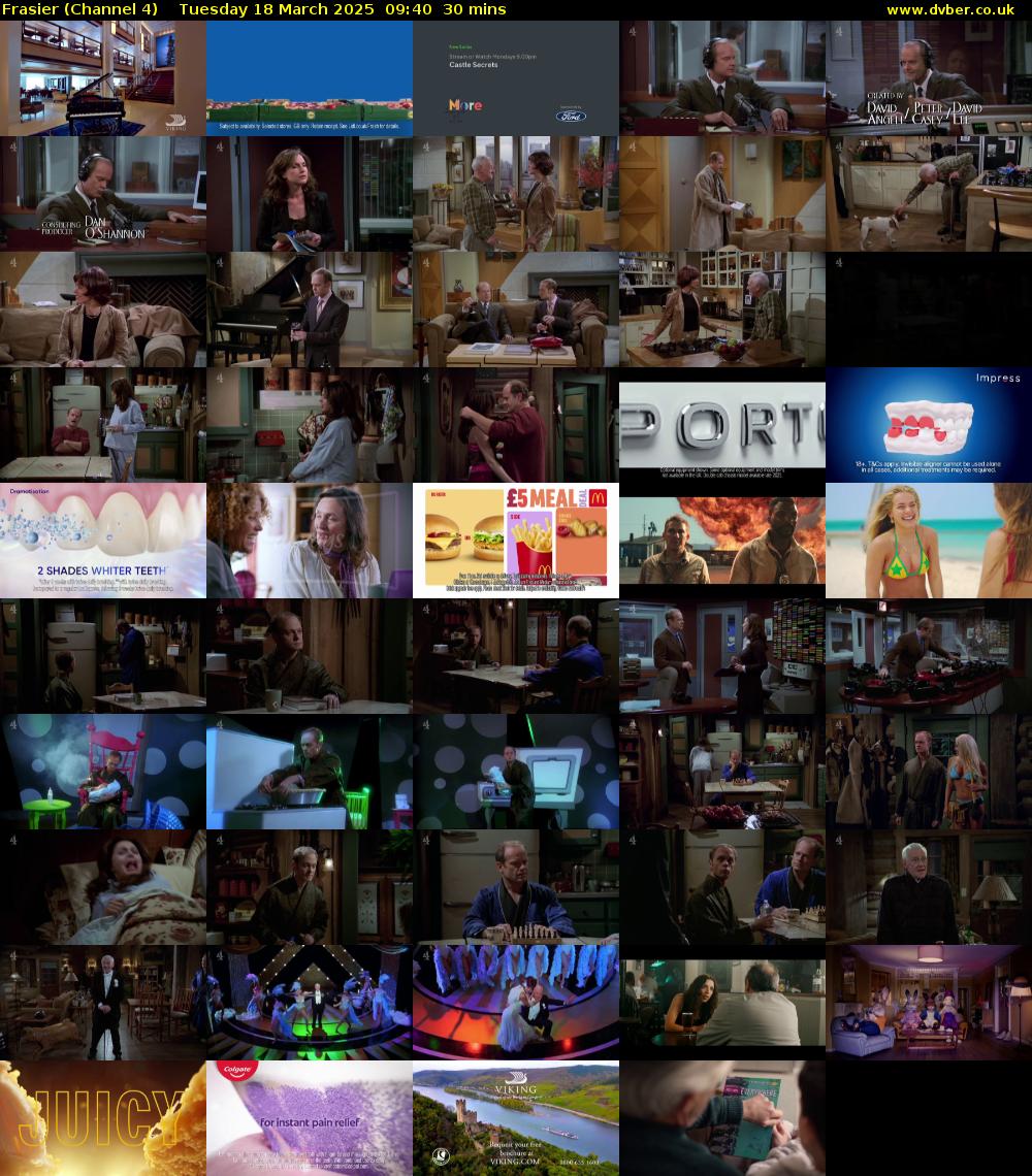 Frasier (Channel 4) Tuesday 18 March 2025 09:40 - 10:10