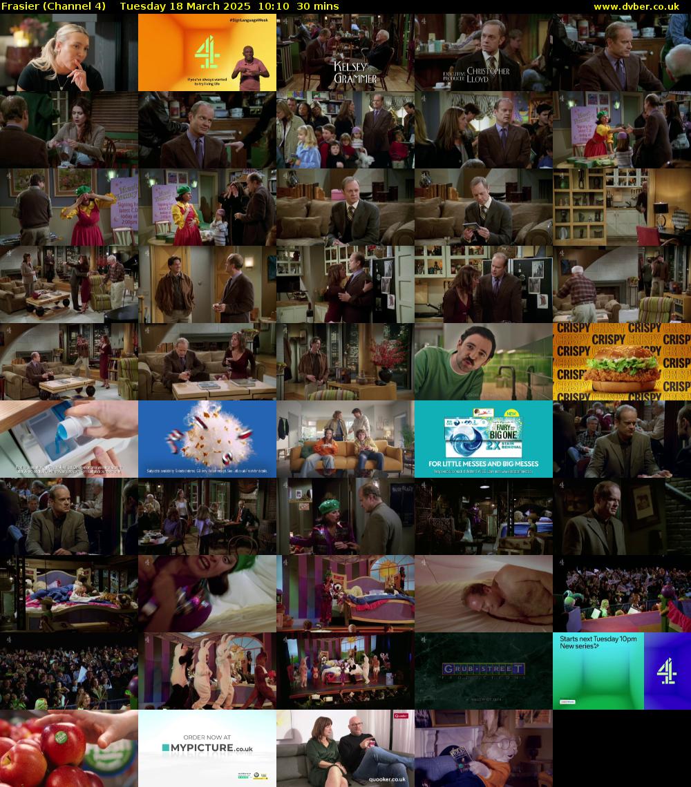 Frasier (Channel 4) Tuesday 18 March 2025 10:10 - 10:40