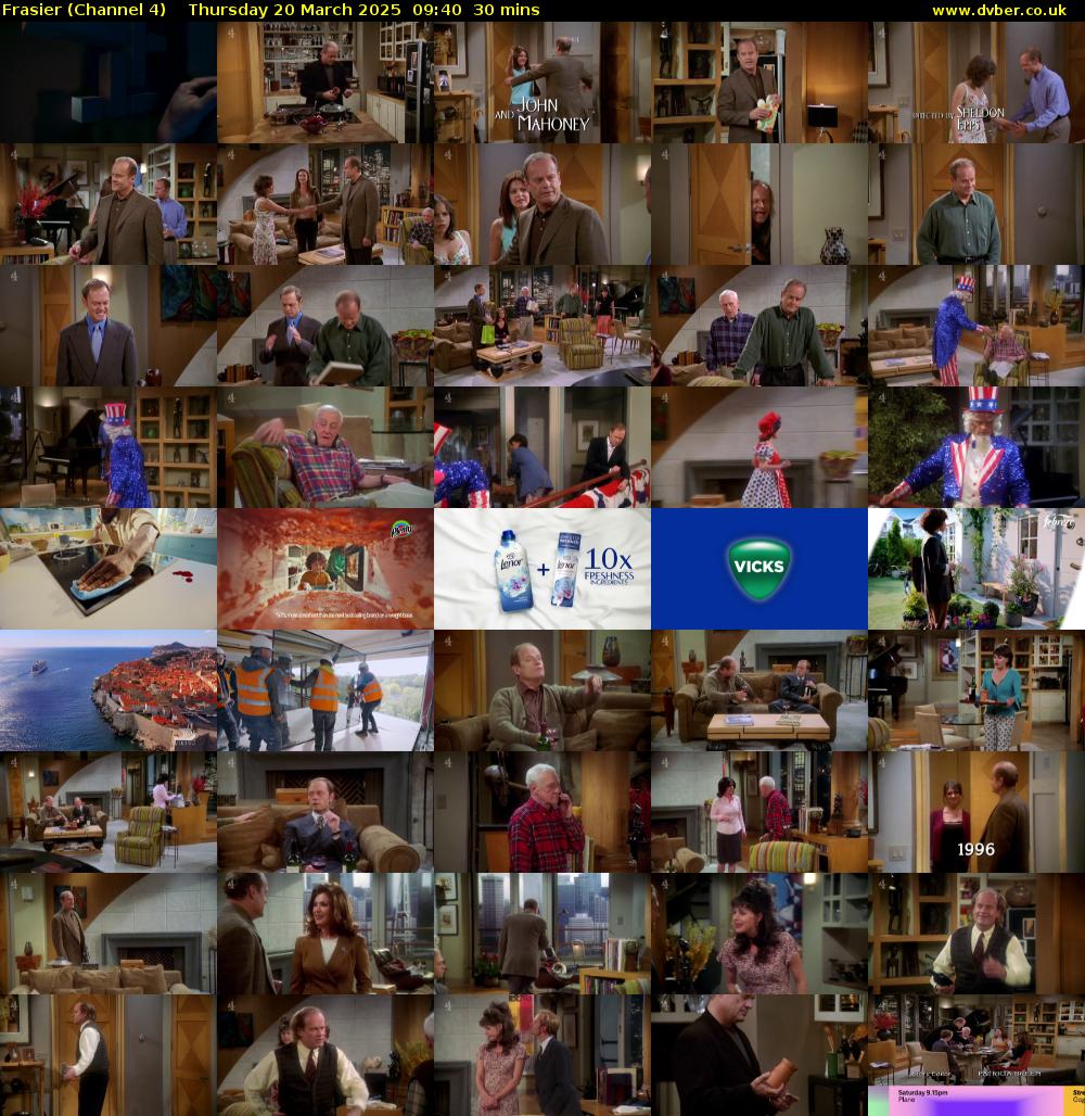 Frasier (Channel 4) Thursday 20 March 2025 09:40 - 10:10