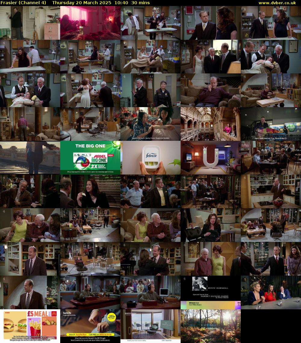 Frasier (Channel 4) Thursday 20 March 2025 10:40 - 11:10