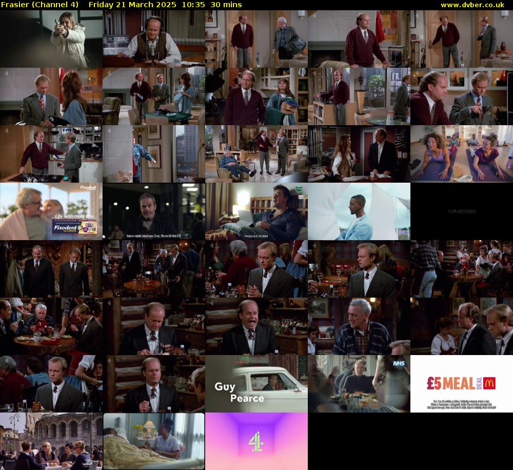 Frasier (Channel 4) Friday 21 March 2025 10:35 - 11:05