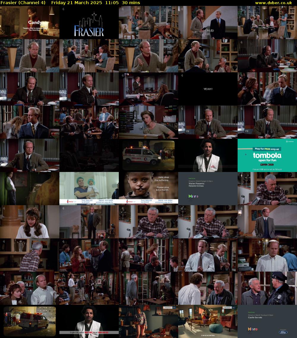 Frasier (Channel 4) Friday 21 March 2025 11:05 - 11:35