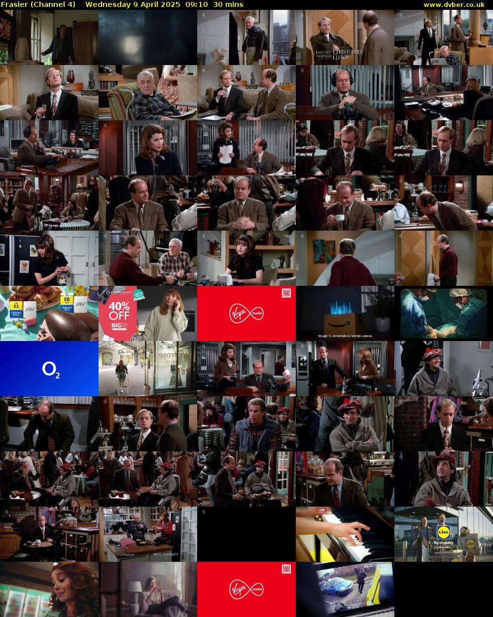Frasier (Channel 4) Wednesday 9 April 2025 09:10 - 09:40