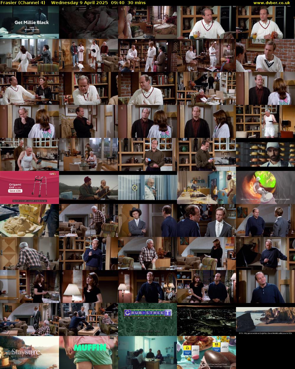 Frasier (Channel 4) Wednesday 9 April 2025 09:40 - 10:10