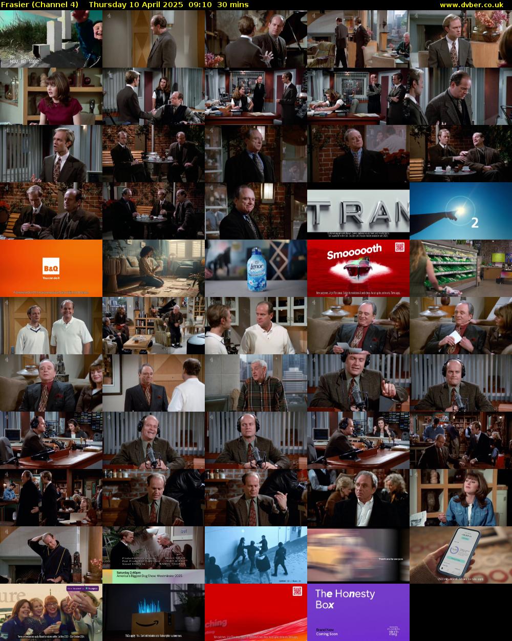 Frasier (Channel 4) Thursday 10 April 2025 09:10 - 09:40