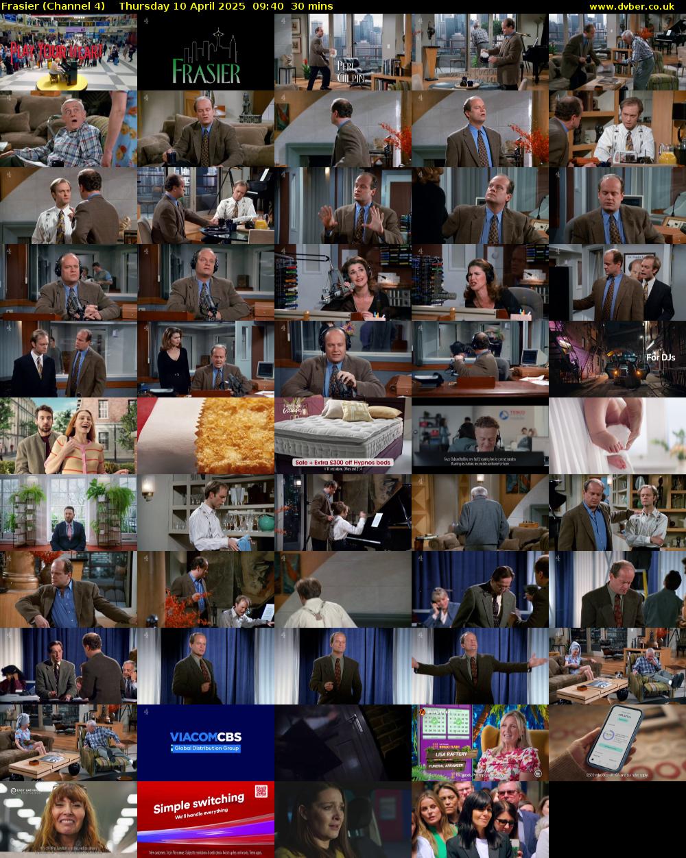 Frasier (Channel 4) Thursday 10 April 2025 09:40 - 10:10