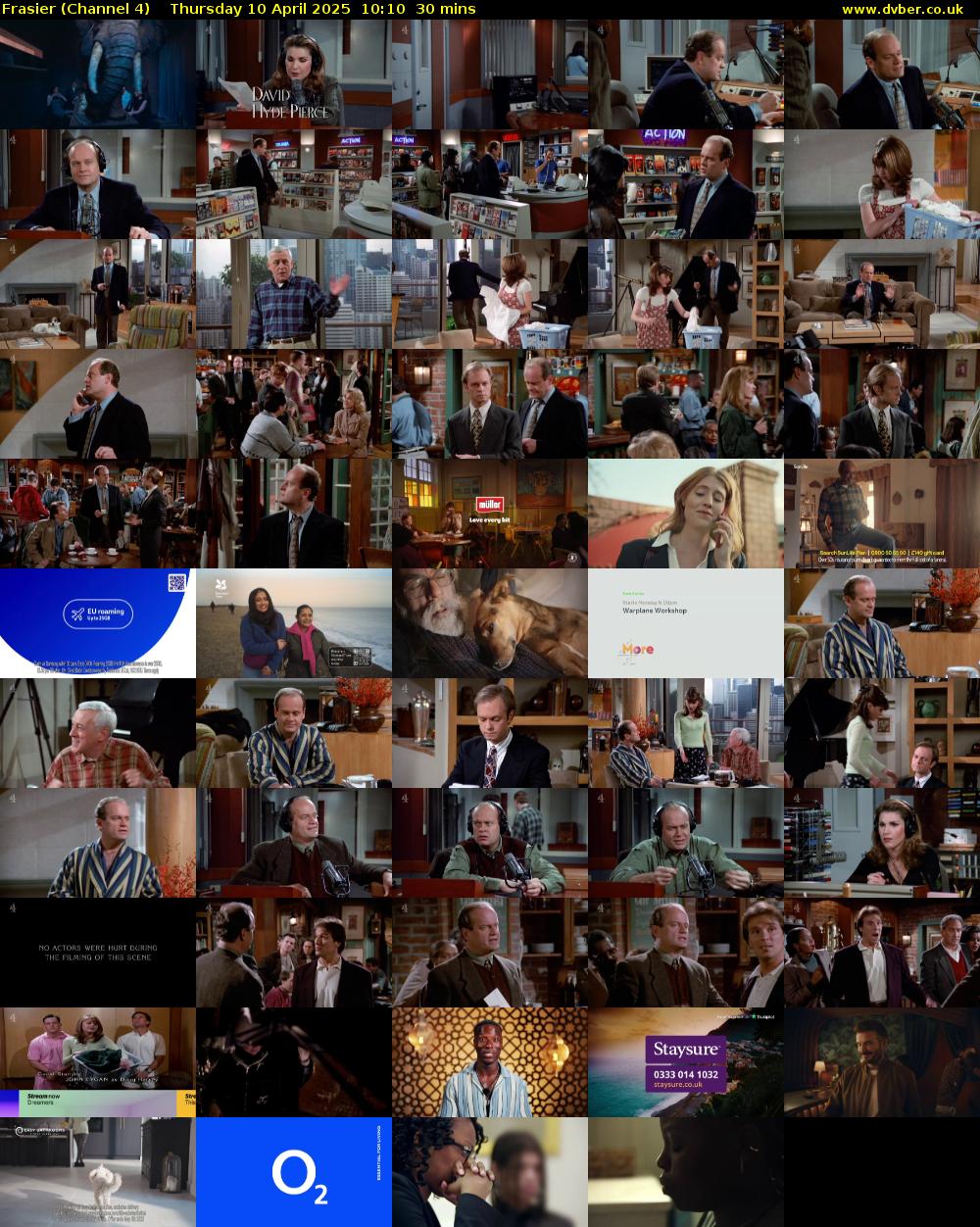 Frasier (Channel 4) Thursday 10 April 2025 10:10 - 10:40