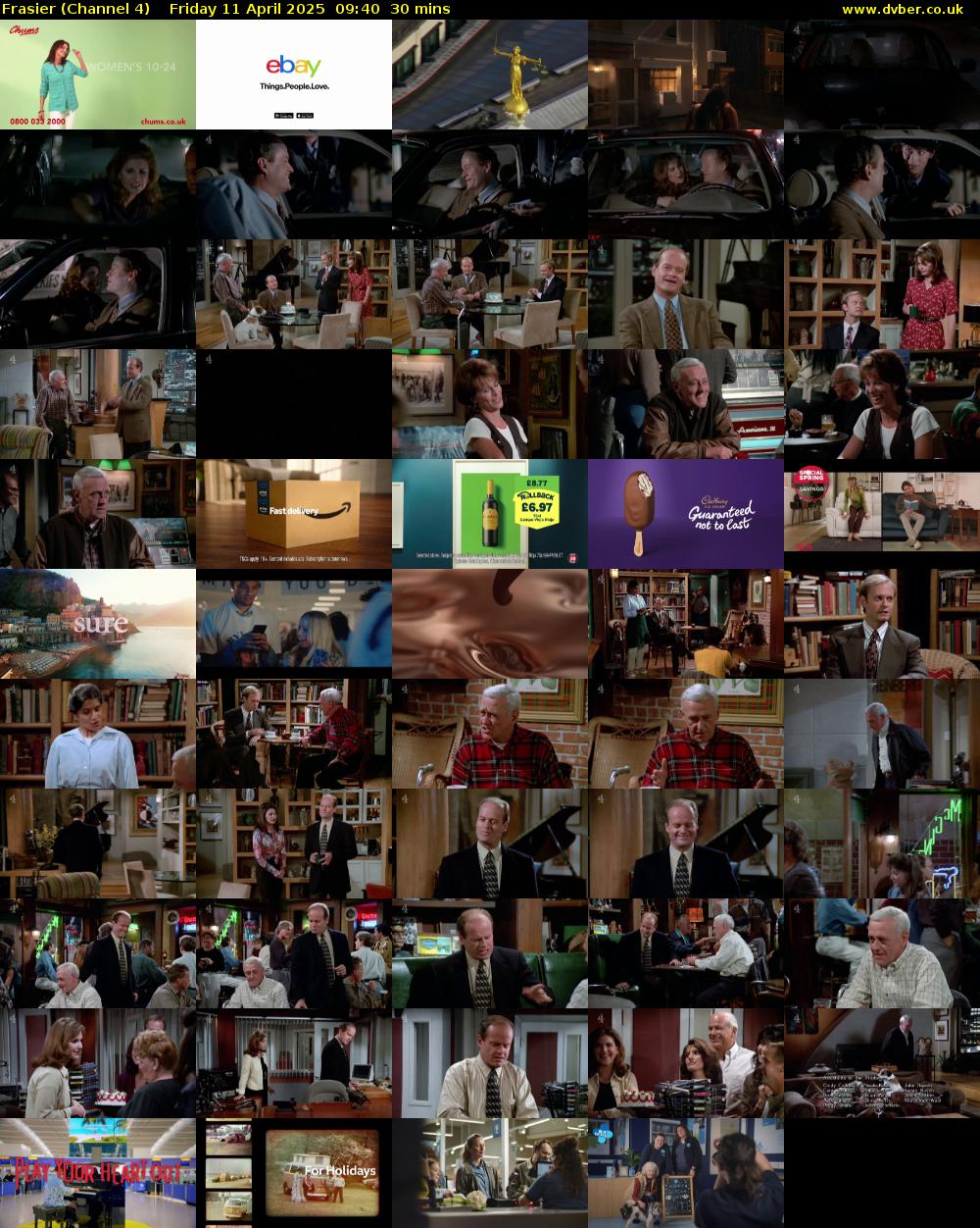 Frasier (Channel 4) Friday 11 April 2025 09:40 - 10:10