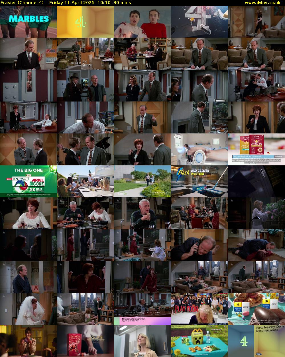 Frasier (Channel 4) Friday 11 April 2025 10:10 - 10:40