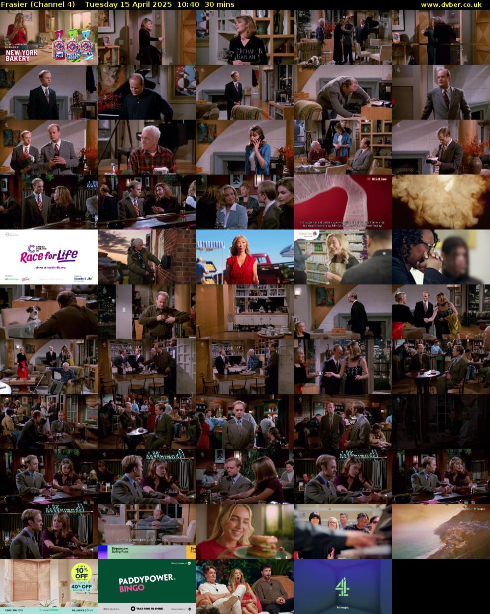 Frasier (Channel 4) Tuesday 15 April 2025 10:40 - 11:10