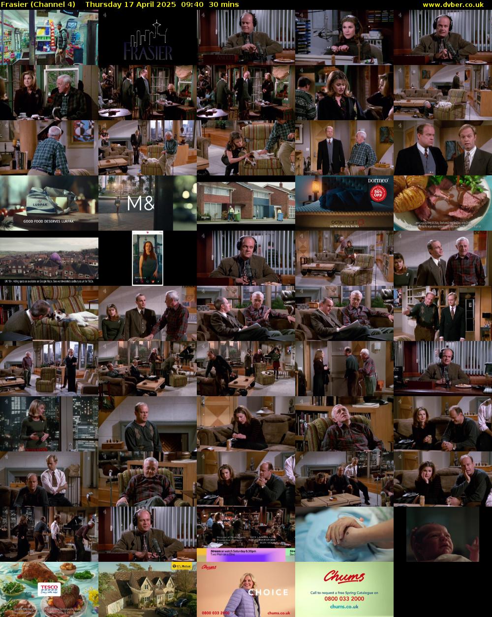 Frasier (Channel 4) Thursday 17 April 2025 09:40 - 10:10
