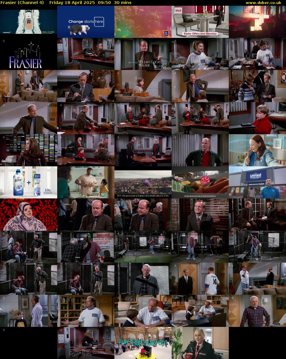 Frasier (Channel 4) Friday 18 April 2025 09:50 - 10:20