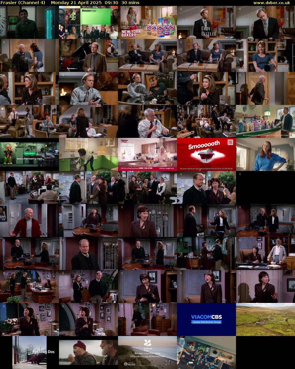 Frasier (Channel 4) Monday 21 April 2025 09:30 - 10:00