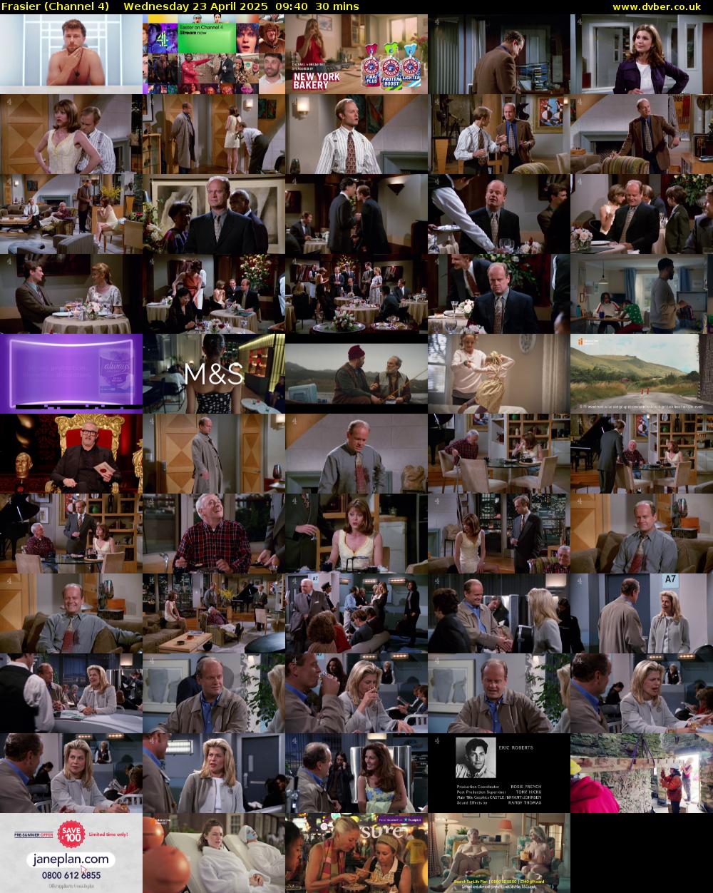 Frasier (Channel 4) Wednesday 23 April 2025 09:40 - 10:10