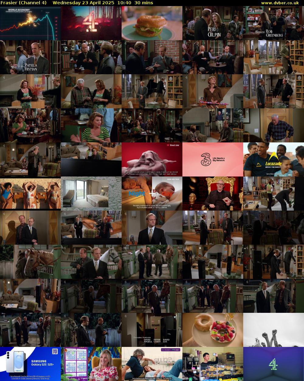 Frasier (Channel 4) Wednesday 23 April 2025 10:40 - 11:10