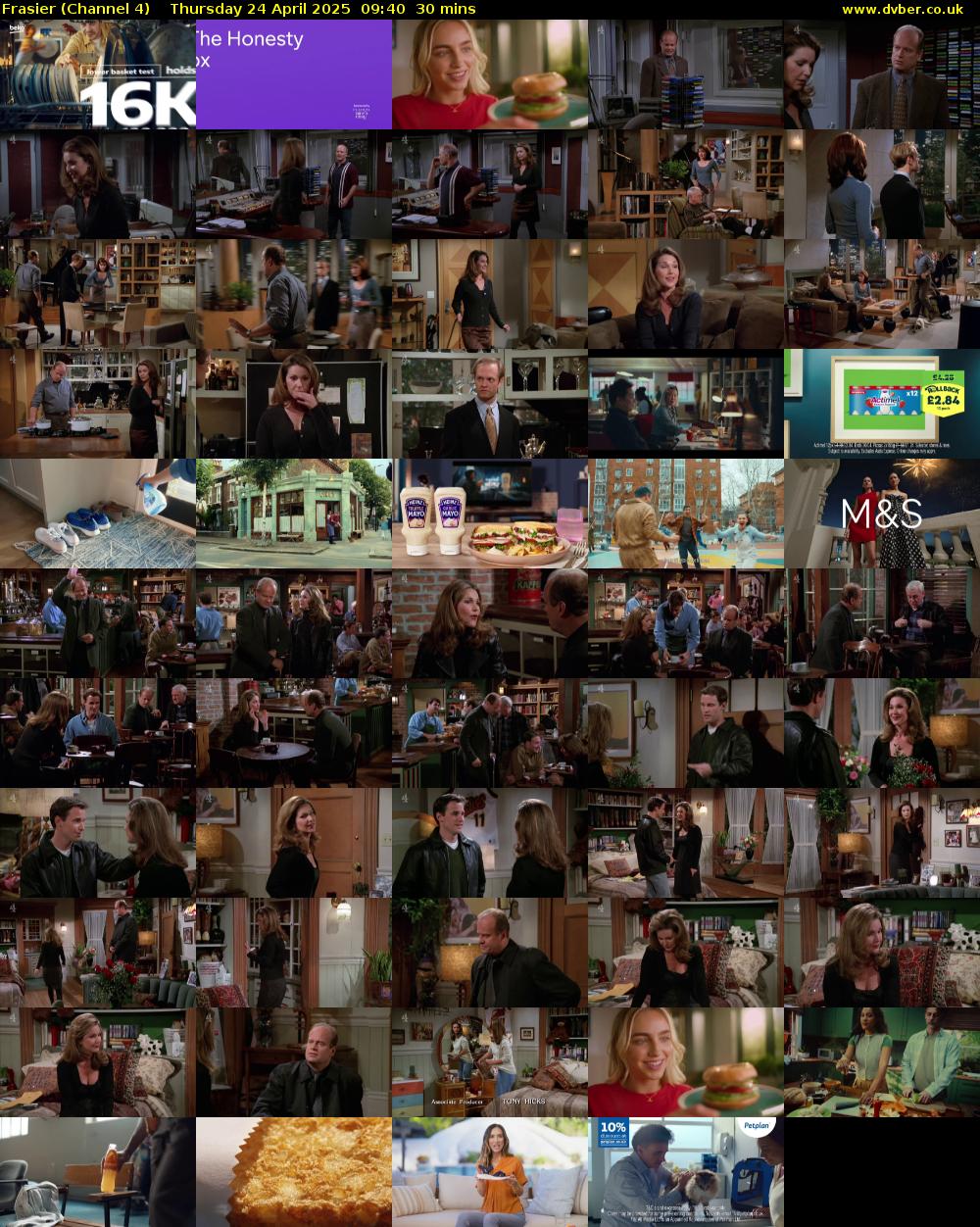 Frasier (Channel 4) Thursday 24 April 2025 09:40 - 10:10