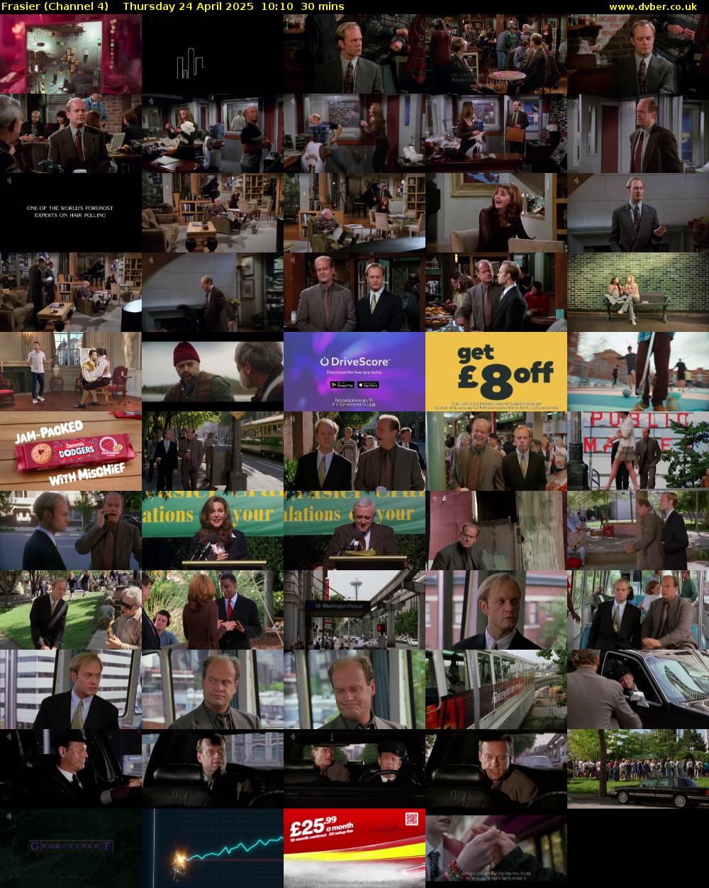 Frasier (Channel 4) Thursday 24 April 2025 10:10 - 10:40