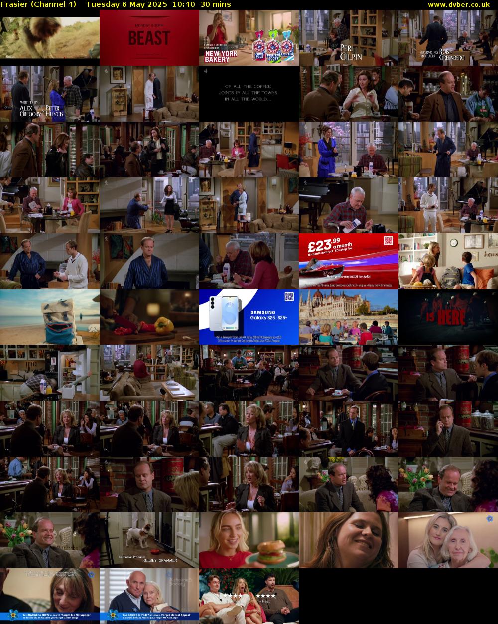 Frasier (Channel 4) Tuesday 6 May 2025 10:40 - 11:10