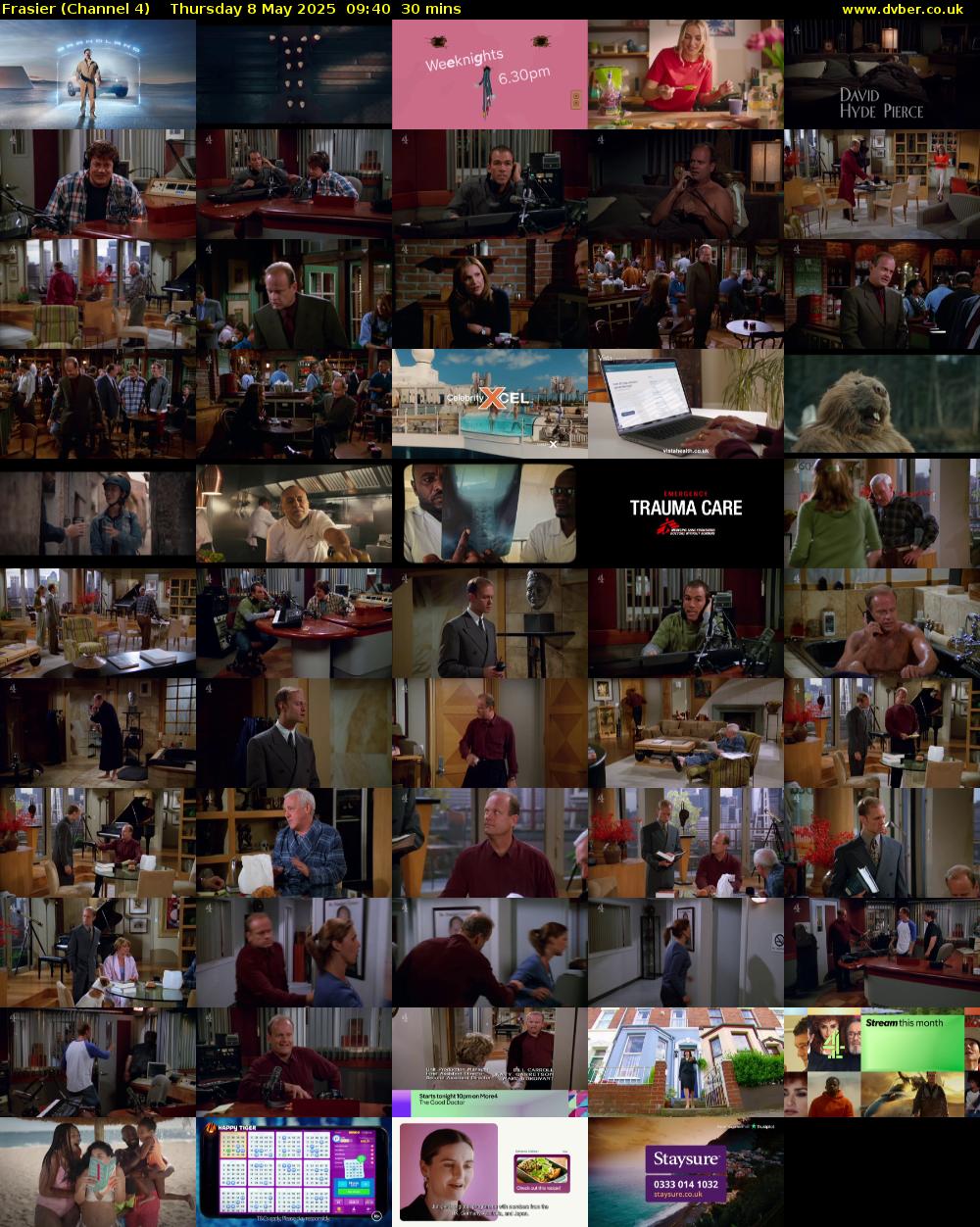 Frasier (Channel 4) Thursday 8 May 2025 09:40 - 10:10
