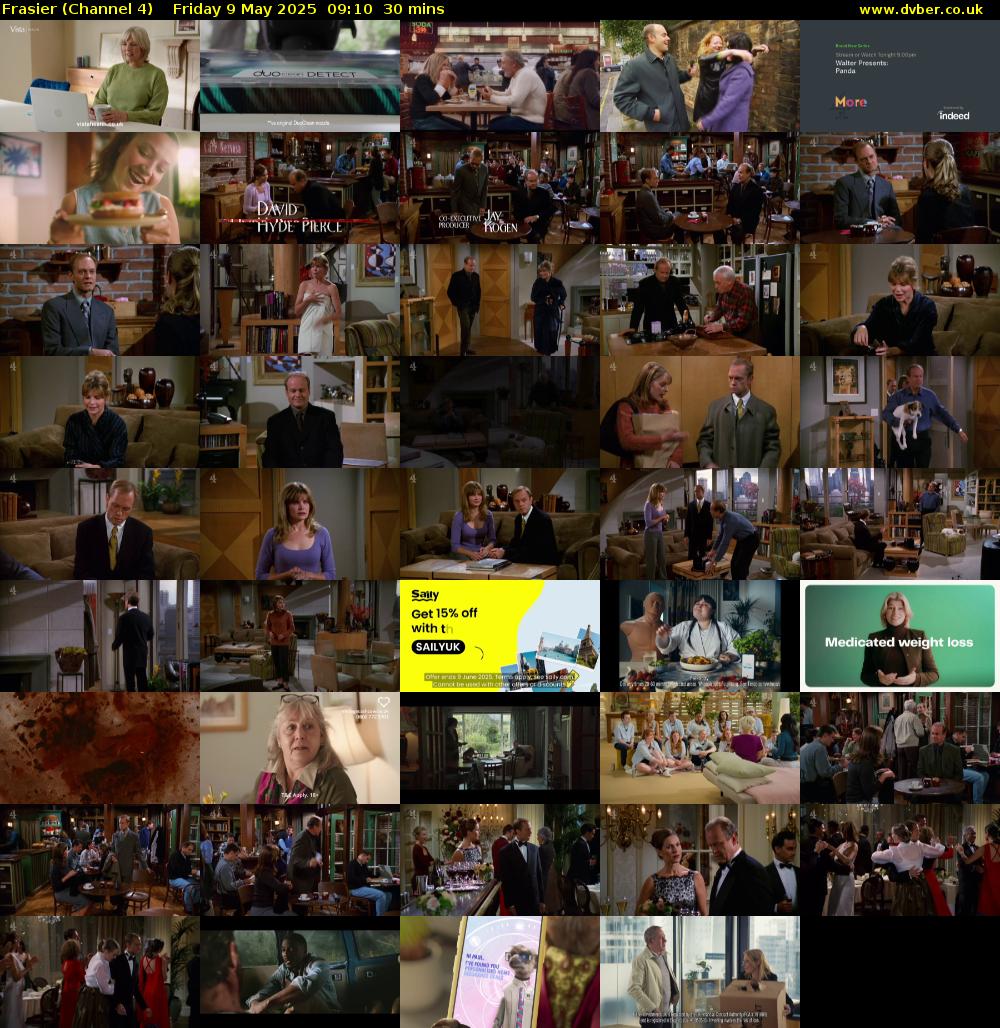 Frasier (Channel 4) Friday 9 May 2025 09:10 - 09:40