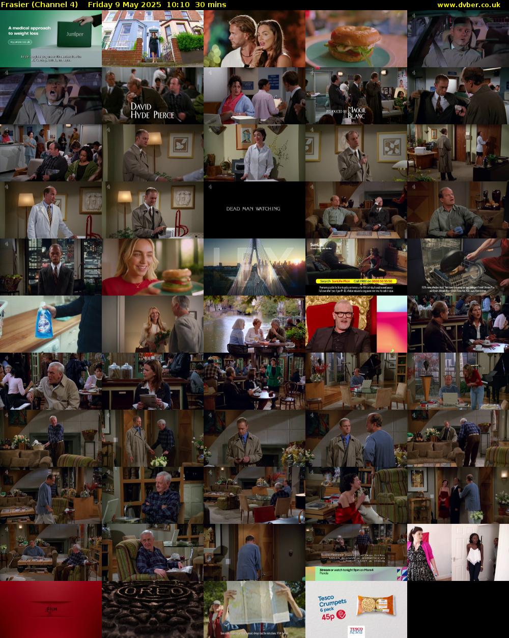 Frasier (Channel 4) Friday 9 May 2025 10:10 - 10:40
