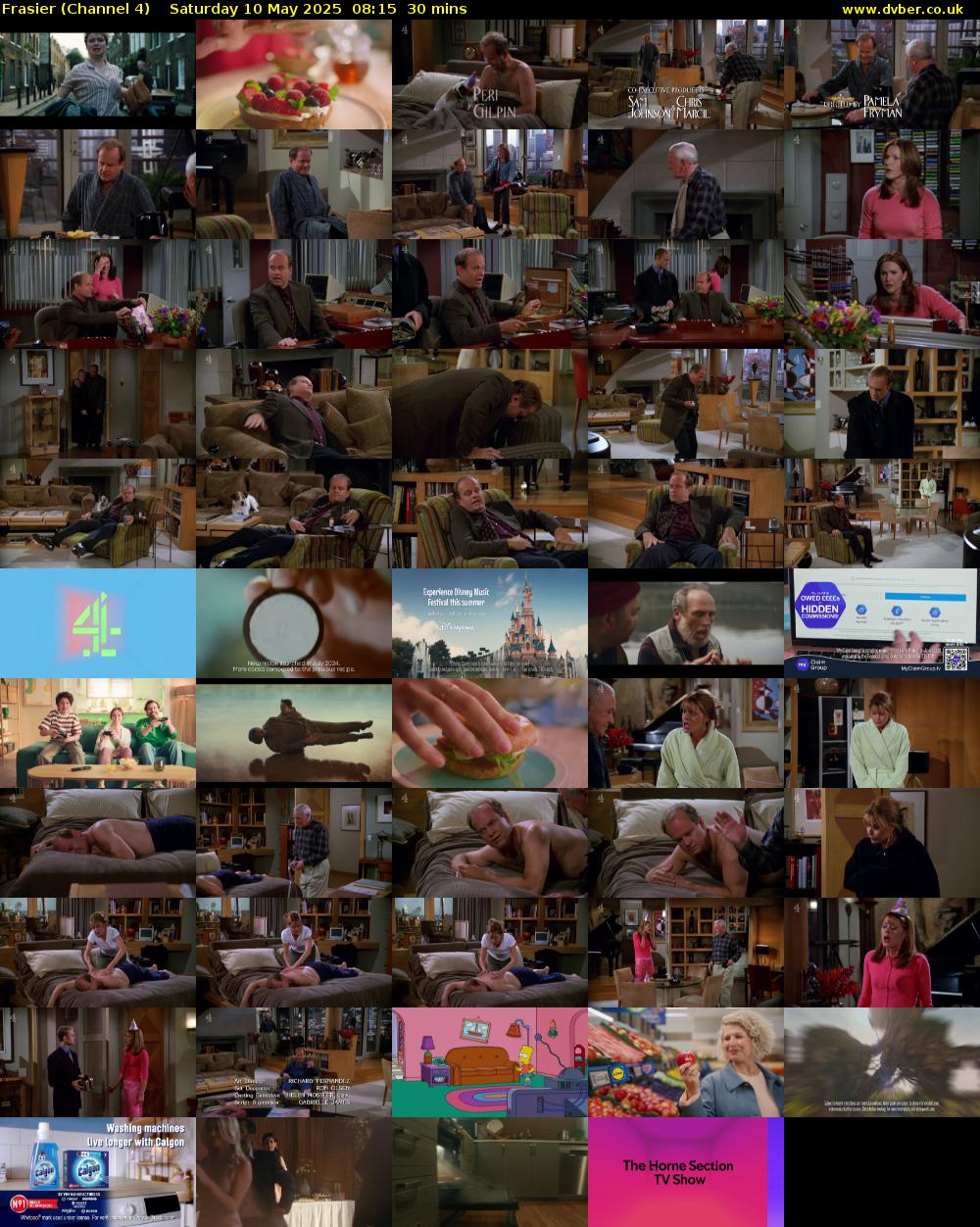 Frasier (Channel 4) Saturday 10 May 2025 08:15 - 08:45