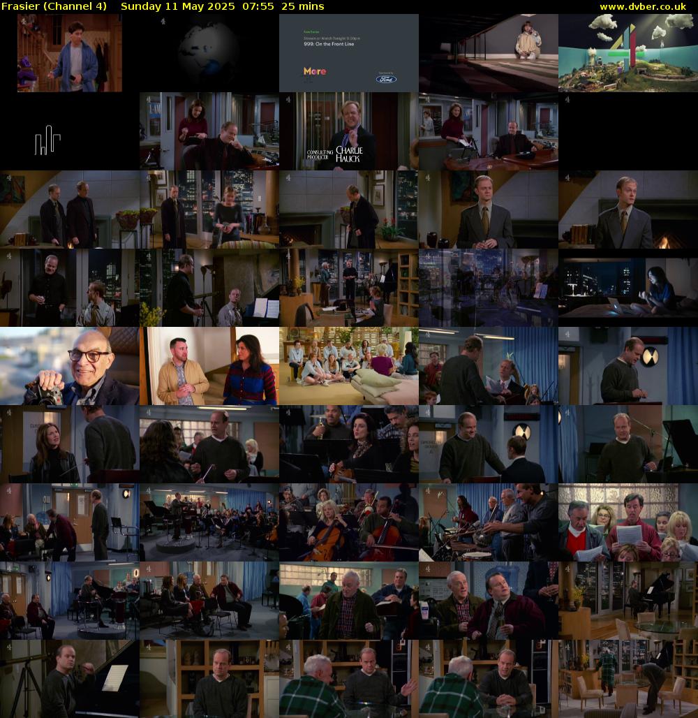 Frasier (Channel 4) Sunday 11 May 2025 07:55 - 08:20