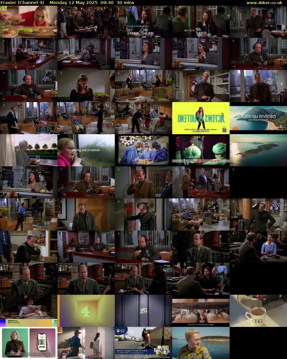 Frasier (Channel 4) Monday 12 May 2025 09:40 - 10:10