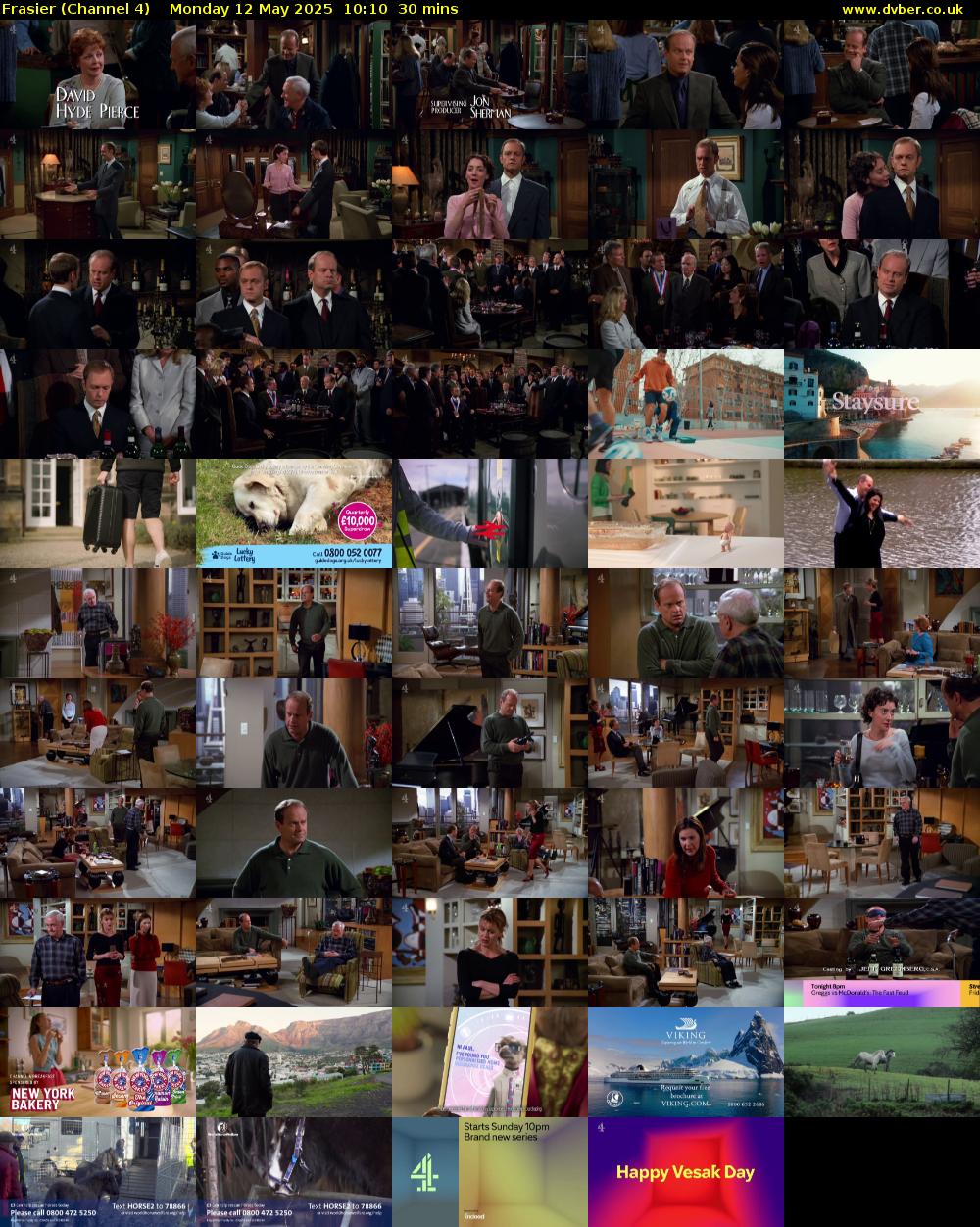 Frasier (Channel 4) Monday 12 May 2025 10:10 - 10:40